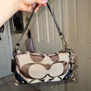 Coach Brown and Black coach Carly shoulder bag